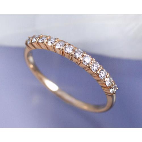 ダイヤモンド 0.3ct Iライン リング 指輪 K18ピンクゴールド 4月誕生石 