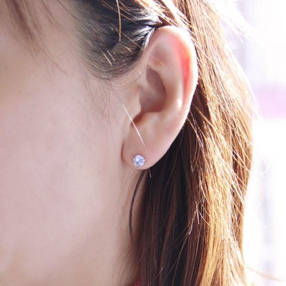 アクアマリン ピアス 5mm プラチナ PT900 3月誕生石 金属アレルギー 