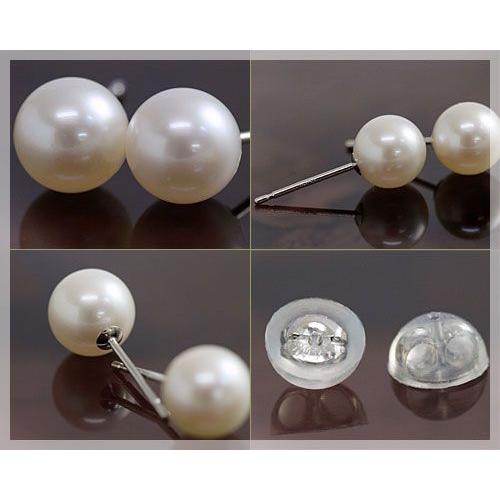 パール アコヤ本真珠 ピアス レディース K14WG スタッドピアス 7ミリ