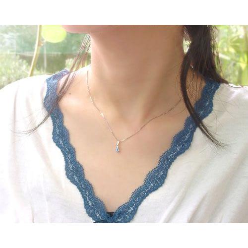 K18ホワイトゴールド×ブルートパーズティアドロップネックレス TAKANO ネックレス ブルートパーズ ティアドロップ K10 K18ホワイト