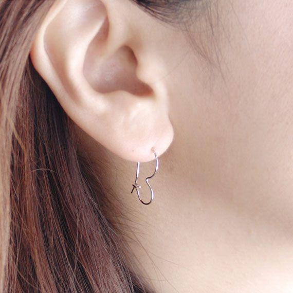 ピアス K10ホワイトゴールド K10WG フックピアス フープピアス 地金 地