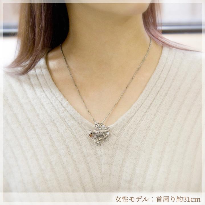 【極美品】碌山ウィリアムモリス　ガーネット　ホワイトトパーズ　ペンダントブローチ ホワイトトパーズ/ガーネット シルバーネックレス(いちご泥棒