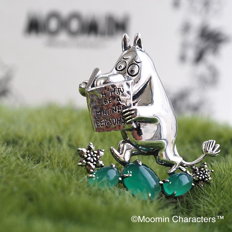 MOOMIN（ムーミン） 碌山 読書 ブローチ ペンダント チェーン付