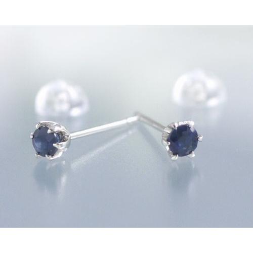 サファイア ピアス プラチナ Pt950 金属アレルギー対応 レディース スタッド ピアス サファイヤ 3mm 仕事用 両耳用 9月誕生石