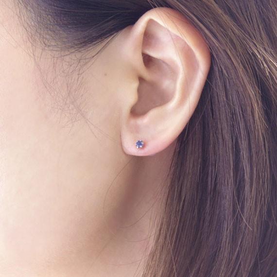 サファイア ピアス 10金 18金 K10 K18ピンクゴールド スタッド 