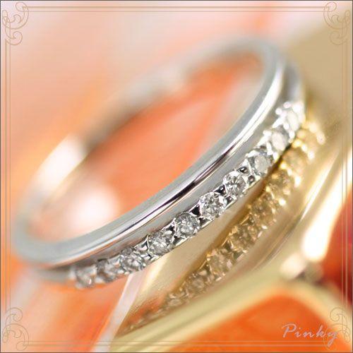 ピンキーリング ダイヤモンド0.1ct K10ホワイトゴールド K10WG  