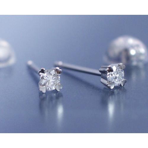 ダイヤモンド ピアス プラチナ Pt950 金属アレルギー対応 0.1ct ハート爪 レディース スタッドピアス 仕事用 両耳用 4月誕生石｜b-ciao