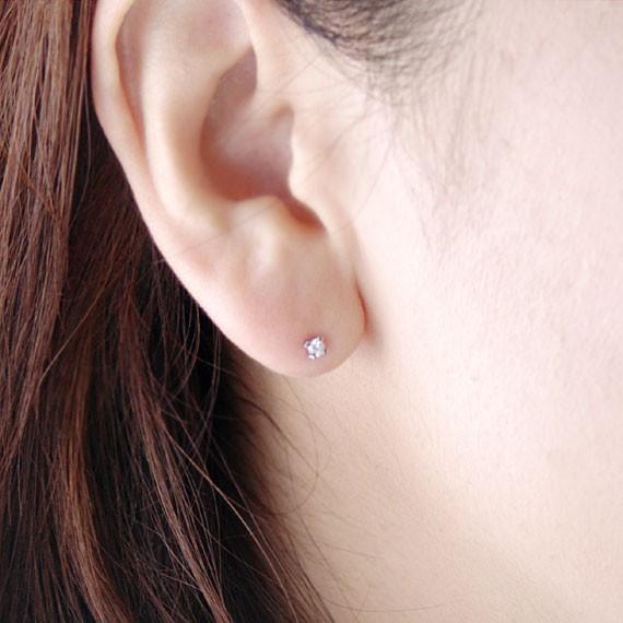 ダイヤモンド ピアス プラチナ Pt950 金属アレルギー対応 0.1ct ハート
