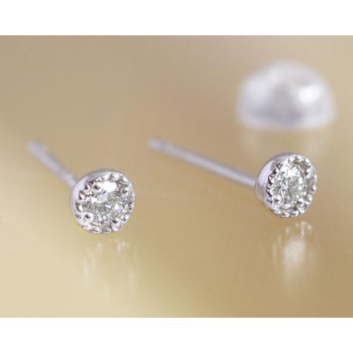 ダイヤモンド0.1ct プラチナ Pt950 スタッド ピアス 金属アレルギー対応 仕事用 両耳用 4月誕生石