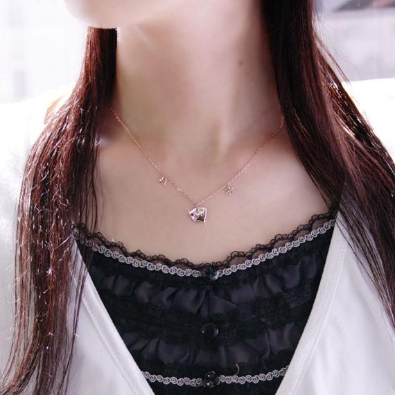 ルビー ネックレス レディース K10ピンクゴールド K10PG ラブレター 