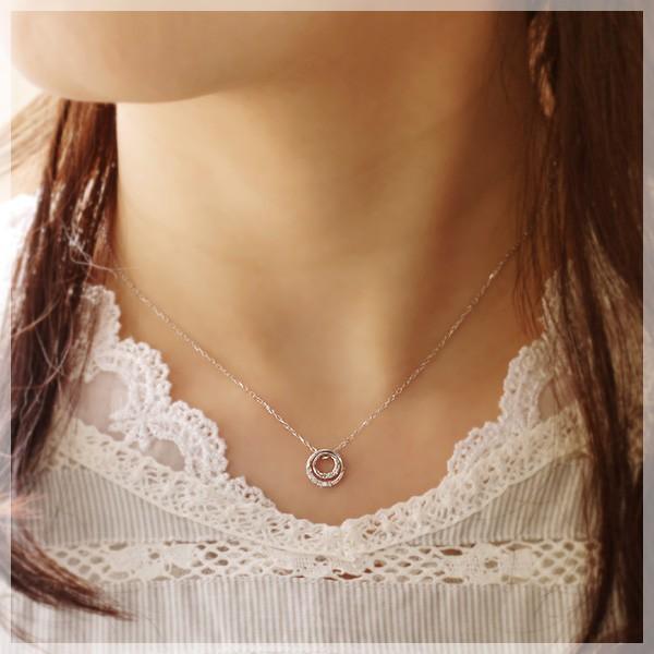 ネックレス ダイヤモンド 10石 0.1ct ペンダントK10ホワイトゴールド 