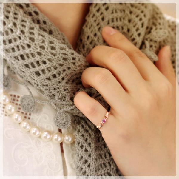 ピンキーリング ピンクトルマリン ダイヤモンド0.01ct K18ピンク