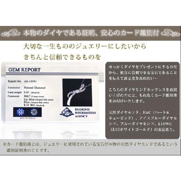 鑑別カード付ダイヤモンド ネックレス レディース K10WG ハート
