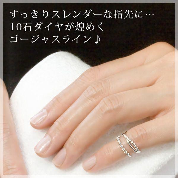 ファランジリング ミディリングダイヤモンド 10石 計0.05ct