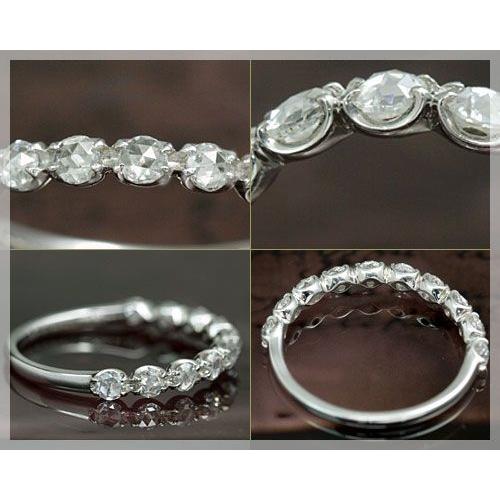 エンゲージリング(婚約指輪)プラチナ ダイヤモンドリング(指輪)ハーフエタニティ0.50ct ローズカット ダイアモンド プラチナ950