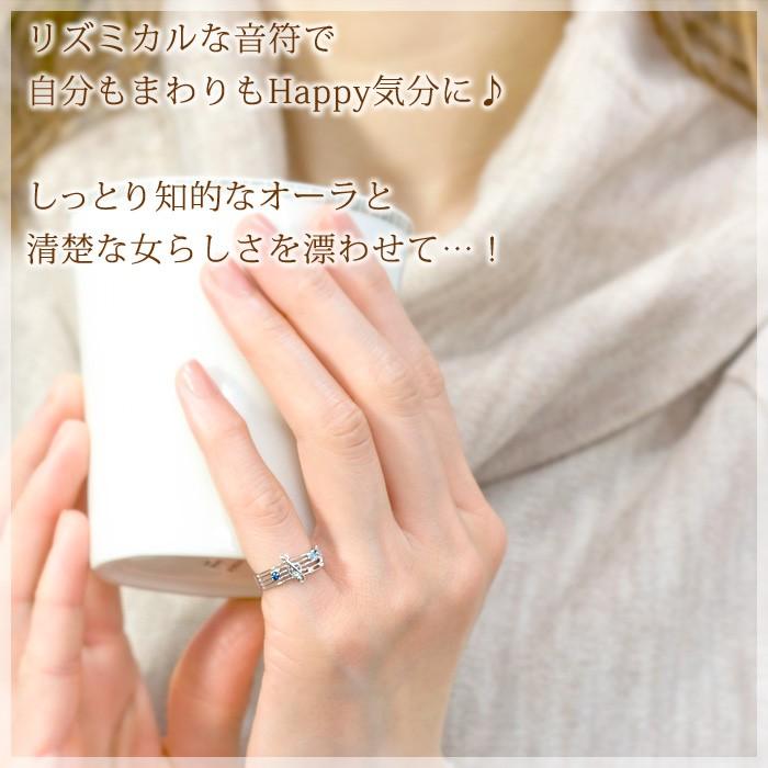 ピンキーリング ブルーサファイア ブルートパーズ ダイヤモンド0.01ct  