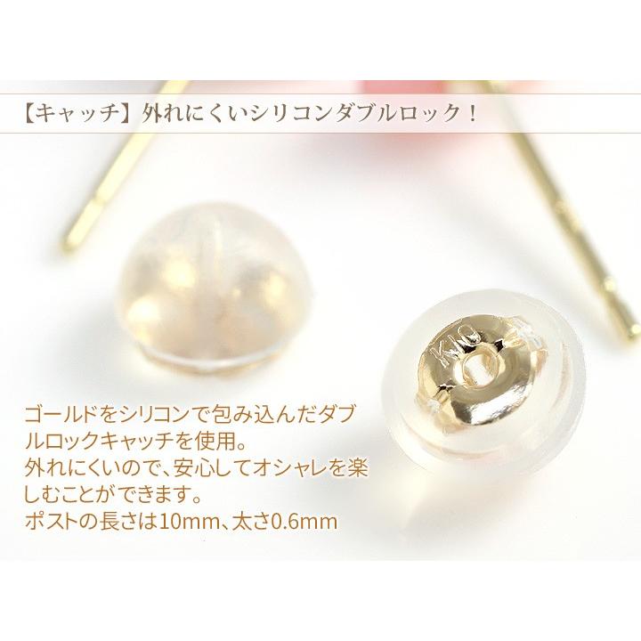 ピンク珊瑚 サンゴ ピアス レディース 6mm ハート コーラルピンク 