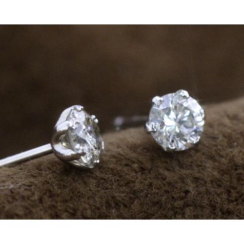 天然ダイヤモンド ピアス レディース プラチナ製PT900