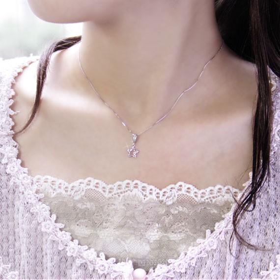 K10 ホワイトゴールド ローズモチーフ ネックレス ローズクォーツ ローズカット ネックレス レディース K10
