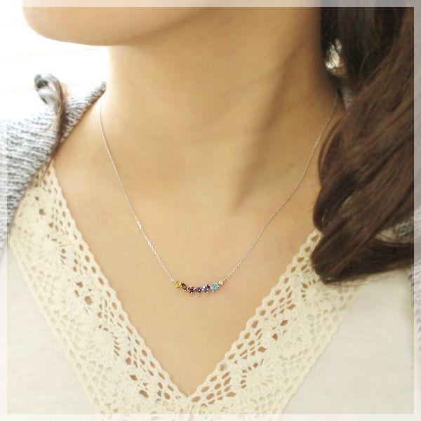 アミュレット ネックレス レディース 七色 シトリン ガーネット ロード 