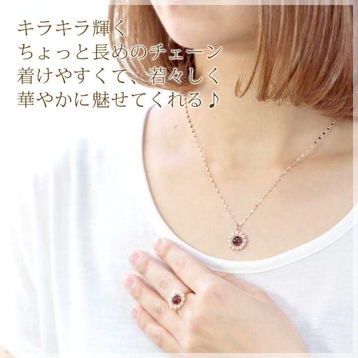 アクセサリー シルバー、淡水パール 、モザンビークガーネット&ダイヤ