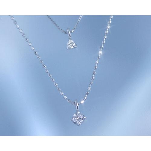 ネックレス ダイヤモンド0.07ct+0.03ct 2連ネックレス K10ホワイト  