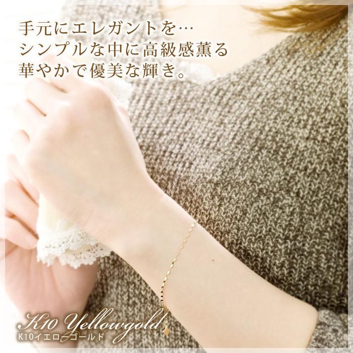 フラワークロスチェーン ブレスレット K10ホワイトゴールド K10ピンクゴールド K10イエローゴールド 娘 彼女 妻 嫁 女性 誕生日プレゼント 20代 30代の画像