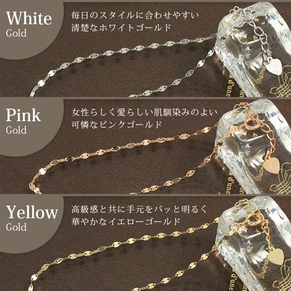 フラワークロスチェーン ブレスレット K10ホワイトゴールド K10ピンクゴールド K10イエローゴールド 娘 彼女 妻 嫁 女性 誕生日プレゼント 20代 30代の画像