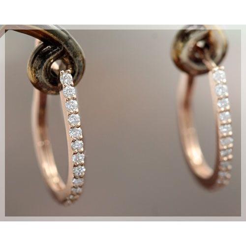 ダイヤモンド 0.30ct レディース ピアス 馬蹄型 フープピアス K18 