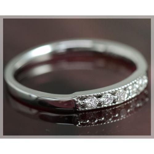 ピンキーリング 18k ダイヤモンド 0.07ct レディース リング 指輪 K18ホワイトゴールド K18WG 3から13号対応 4月誕生石の画像