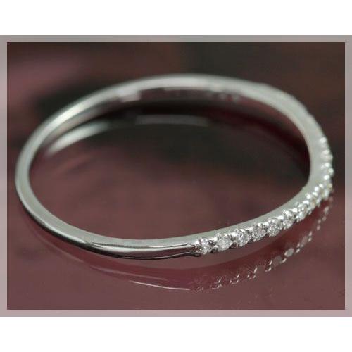ダイヤモンド 0.09ct リング 指輪 ハーフ・エタニティ K18ホワイトゴールド7から13号対応 4月誕生石の画像