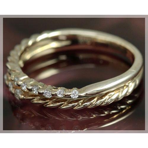 ピンキーリング 18k ダイヤモンド 0.11ct レディース リング 指輪 K18 