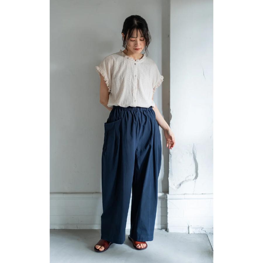 [B] 【SALE・セール】 ヤラ YARRA タックパンツ パンツ ワイドパンツ YARRA のコンパクトツイルタックパンツ | YARRA | 15