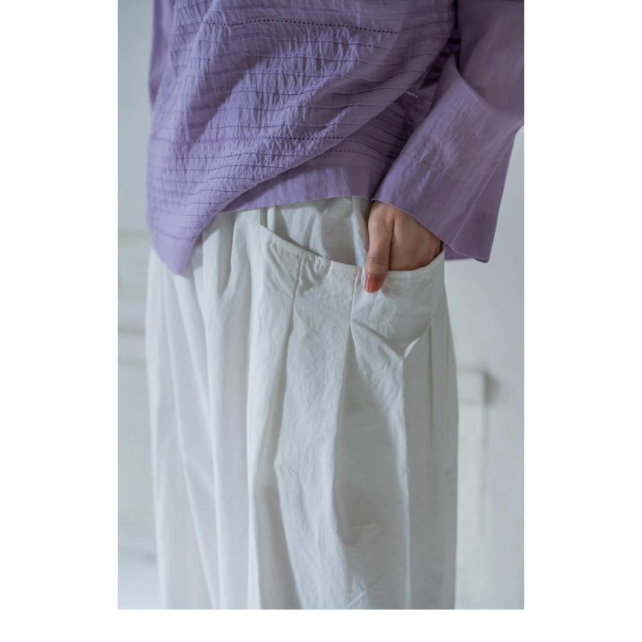 [B] 【SALE・セール】 ヤラ YARRA タックパンツ パンツ ワイドパンツ YARRA のコンパクトツイルタックパンツ | YARRA | 02