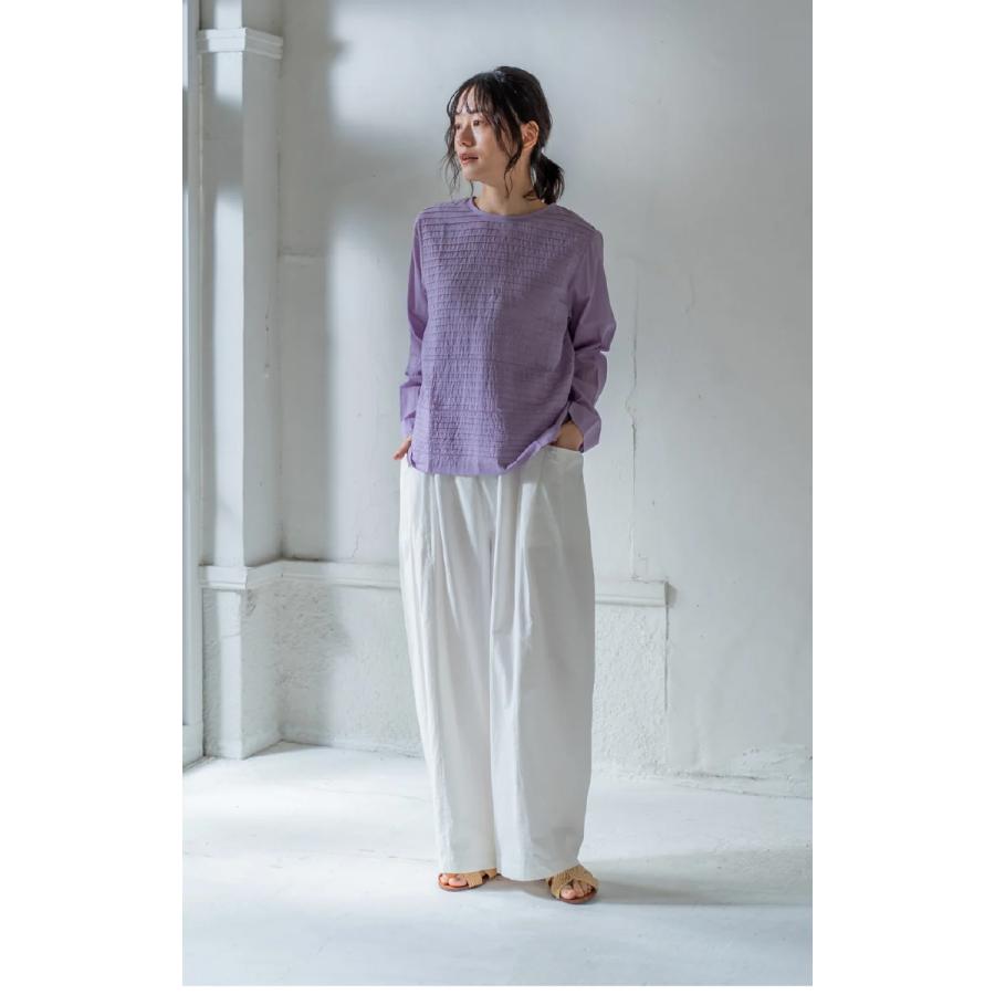 [B] 【SALE・セール】 ヤラ YARRA タックパンツ パンツ ワイドパンツ YARRA のコンパクトツイルタックパンツ | YARRA | 03