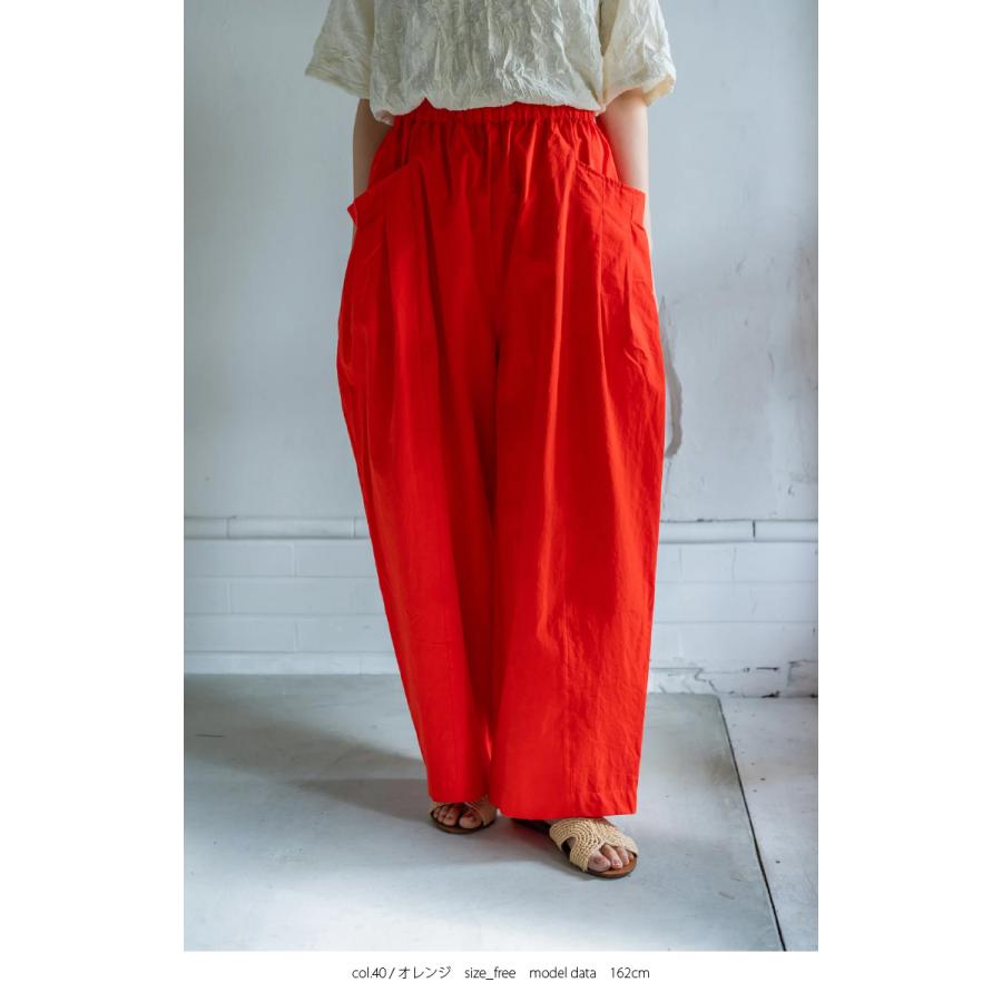 [B] 【SALE・セール】 ヤラ YARRA タックパンツ パンツ ワイドパンツ YARRA のコンパクトツイルタックパンツ | YARRA | 07