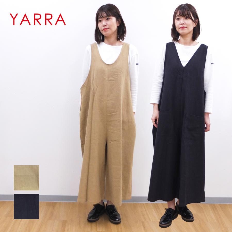 美品 yarra ヤラ サロペット オールインワン 麻 リネン 紺色 正規通販】YARRA/ヤラ リネン混デニムサロペット | Vanilla