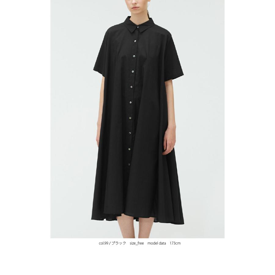 [B] 【SALE・セール】 ミズイロインド mizuiro ind ワンピース シャツワンピース レディース 日本製 フレアライン ハーフスリーブフレアシャツワンピース | mizuiroind | 11