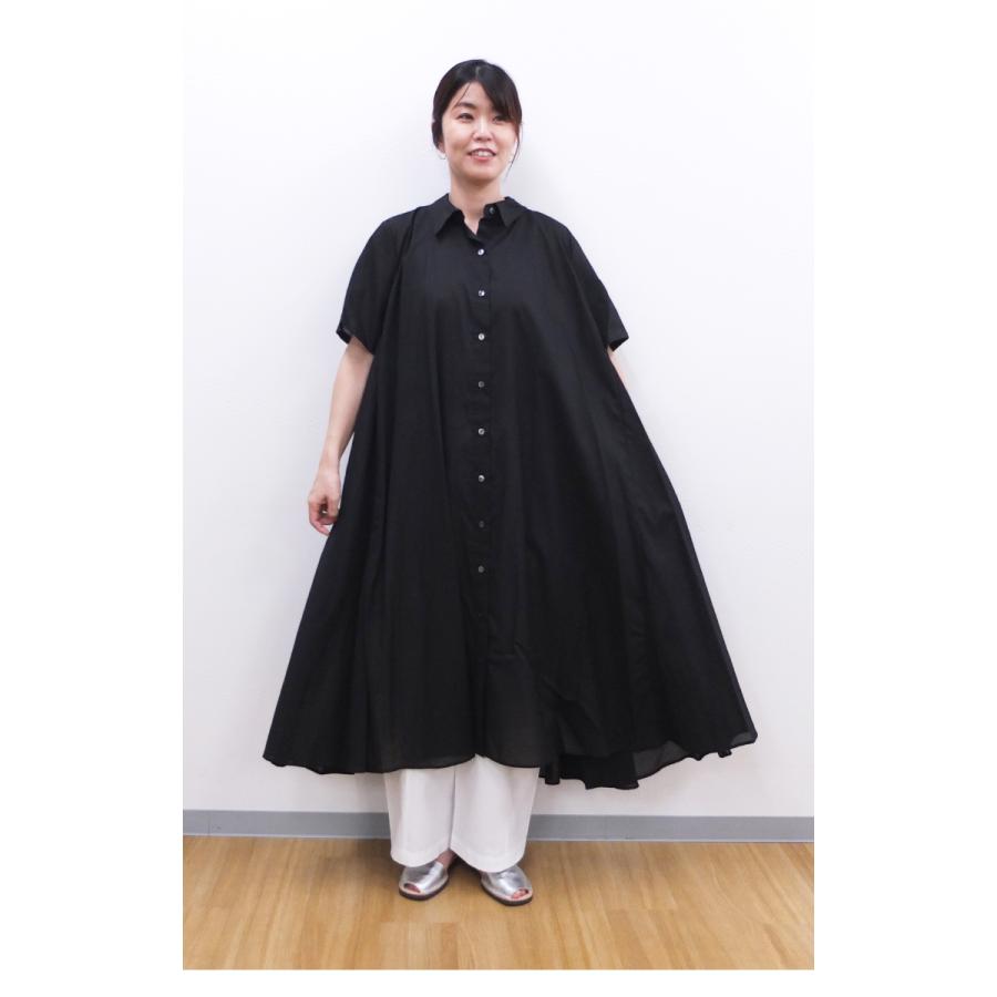 [B] 【SALE・セール】 ミズイロインド mizuiro ind ワンピース シャツワンピース レディース 日本製 フレアライン ハーフスリーブフレアシャツワンピース | mizuiroind | 13