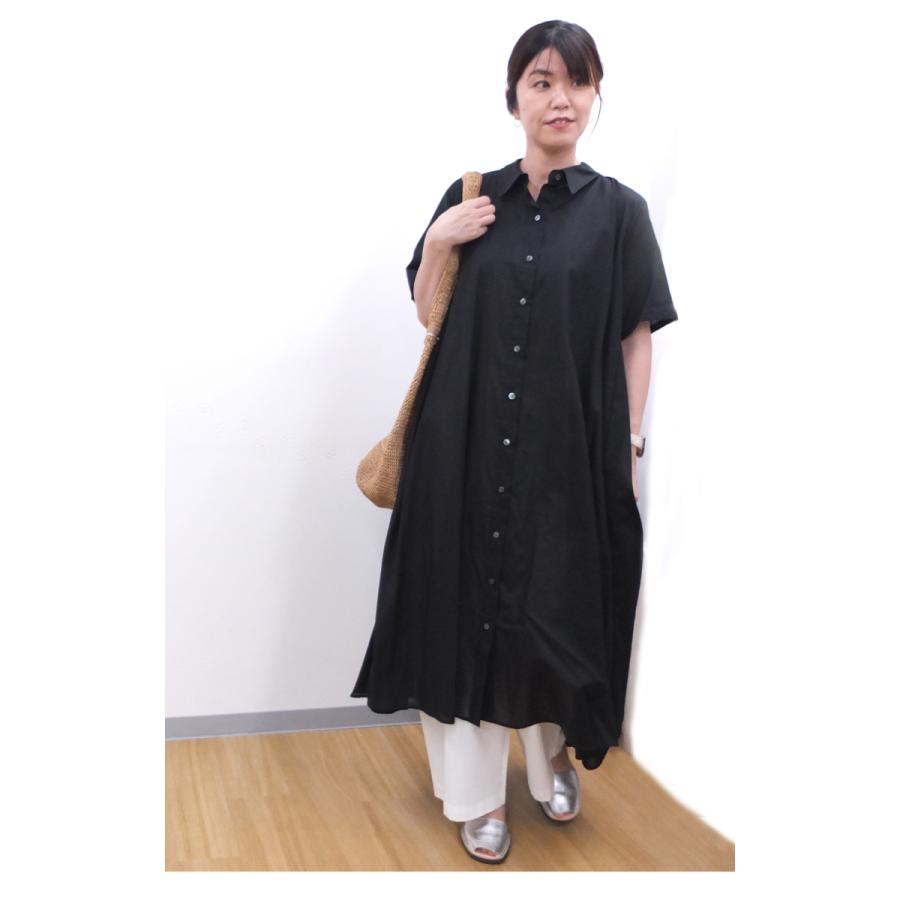 [B] 【SALE・セール】 ミズイロインド mizuiro ind ワンピース シャツワンピース レディース 日本製 フレアライン ハーフスリーブフレアシャツワンピース | mizuiroind | 14