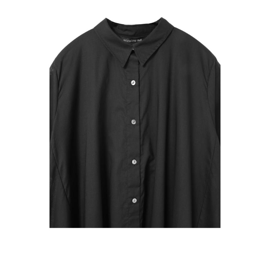 [B] 【SALE・セール】 ミズイロインド mizuiro ind ワンピース シャツワンピース レディース 日本製 フレアライン ハーフスリーブフレアシャツワンピース | mizuiroind | 07