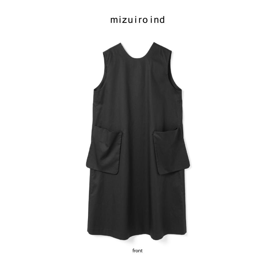 [B] 【SALE・セール】 ミズイロインド mizuiro ind ワンピース ノースリーブ ジャンバースカート レディース 日本製 無地 Aラインサイドポケットワンピース | mizuiroind | 09