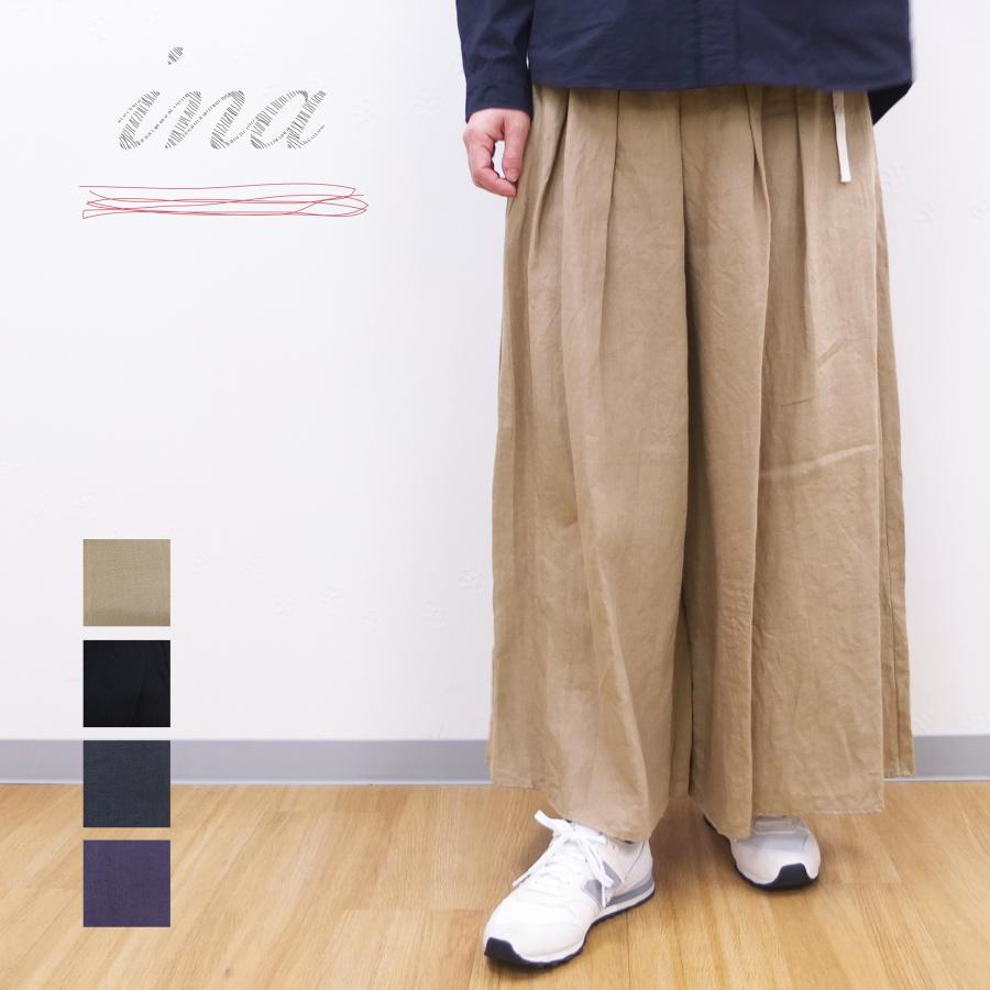 [B] 【SALE・セール】 イナ ina パンツ リネンパンツ ワイドパンツ キュロット 無地 日本製 レディース シンプル ナチュラル リネンワイドパンツ | イナ