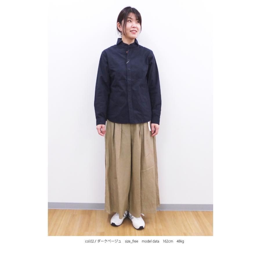 [B] 【SALE・セール】 イナ ina パンツ リネンパンツ ワイドパンツ キュロット 無地 日本製 レディース シンプル ナチュラル リネンワイドパンツ | イナ | 04