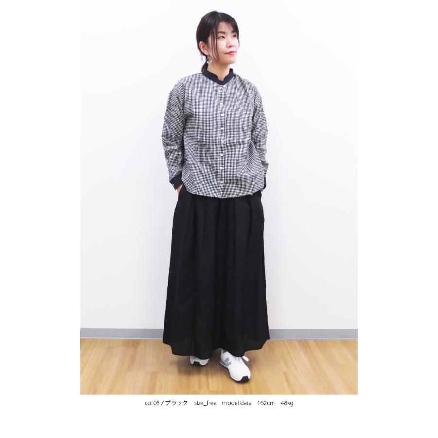 [B] 【SALE・セール】 イナ ina パンツ リネンパンツ ワイドパンツ キュロット 無地 日本製 レディース シンプル ナチュラル リネンワイドパンツ | イナ | 05