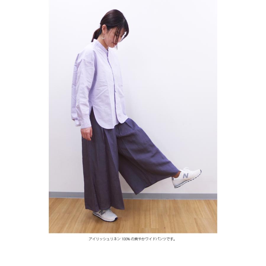 [B] 【SALE・セール】 イナ ina パンツ リネンパンツ ワイドパンツ キュロット 無地 日本製 レディース シンプル ナチュラル リネンワイドパンツ | イナ | 08