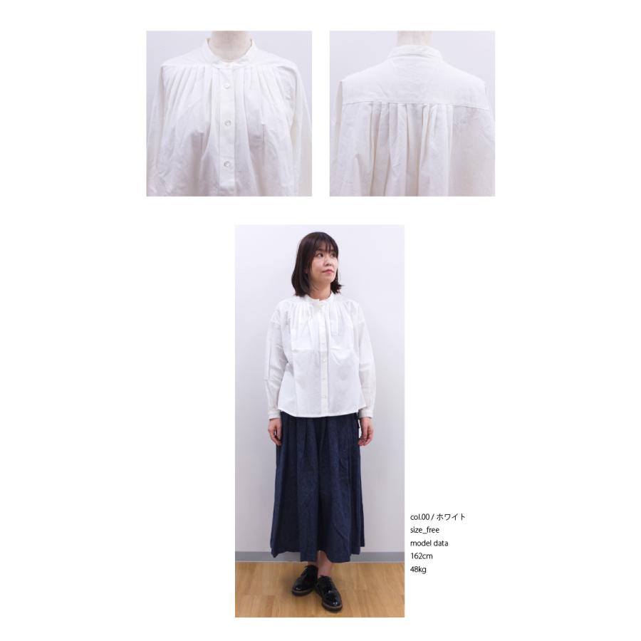 [D] 【SALE・セール】 イナ ina シャツ ブラウス 無地 Made in Japan 日本製 レディース シンプル ナチュラル 綿 ウール 肩タックシャツ | イナ | 02