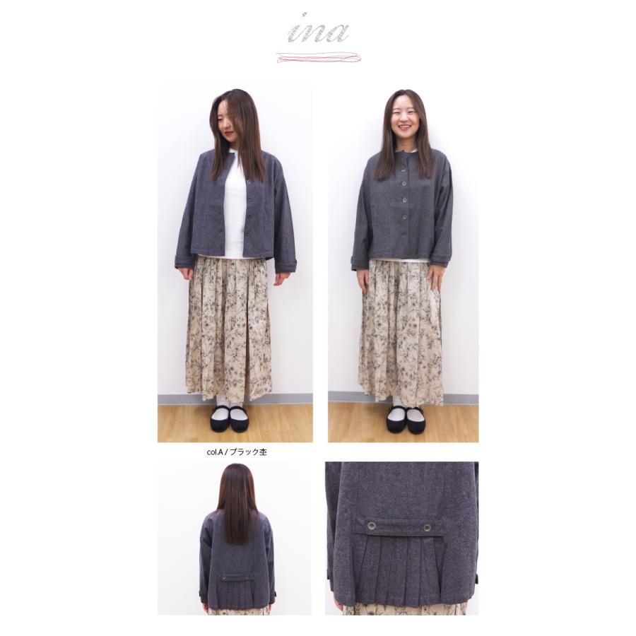 [D] 【SALE・セール】 イナ ina コットンリネン ジャケット アウター 無地 日本製 レディース シンプル ナチュラル 後ろタックジャケット | イナ | 05