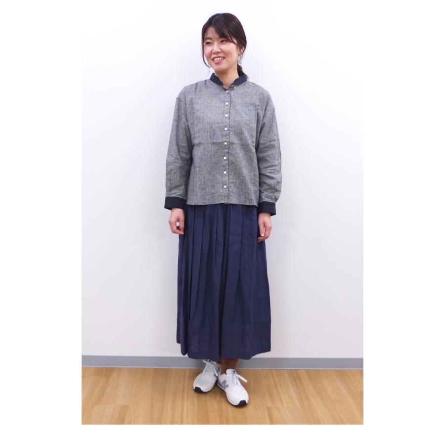 [D] 【SALE・セール】 イナ ina チェック ギンガムチェック 千鳥格子 綿麻 リネン シャツ ブラウス 日本製 レディース 後ろヨークタック綿麻ブラウス | イナ | 02