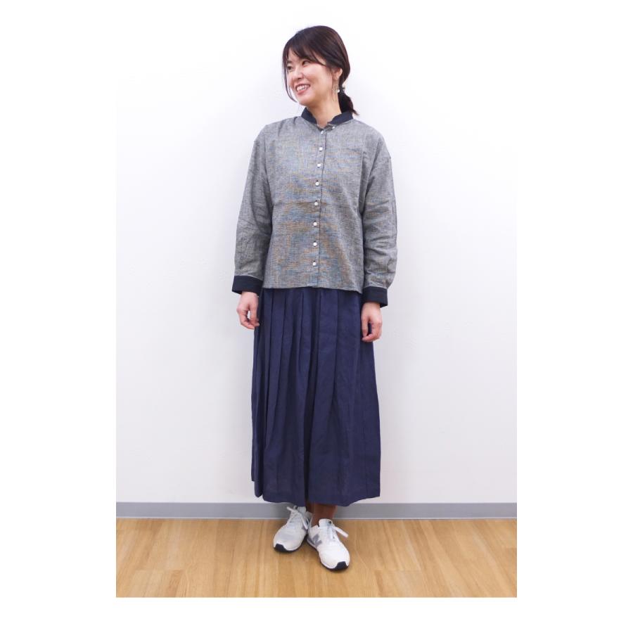 [D] 【SALE・セール】 イナ ina チェック ギンガムチェック 千鳥格子 綿麻 リネン シャツ ブラウス 日本製 レディース 後ろヨークタック綿麻ブラウス | イナ | 03